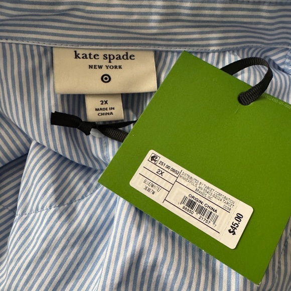 Kate Spade x Target Women’s Ribbon Midi Short Sleeve Shirtdress 2X Plus Size - Picture 4 of 4